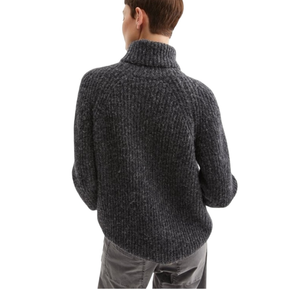 Nili Lotan OVERSIZE Douglass Women’s Sweater Charcoal Gray PTP 22’ XS NWOT - Picture 3 of 8